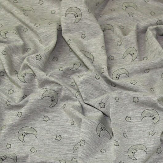 John Louden Glow In The Dark Jersey Stretch Knit Fabric Grey