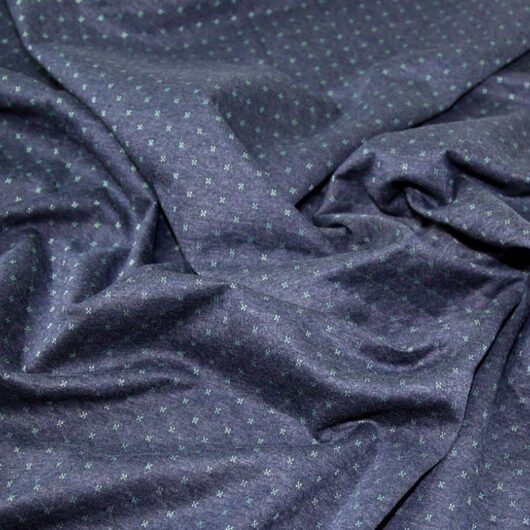 John Louden Jacquard Stretch Knit Fabric Navy & Turquoise