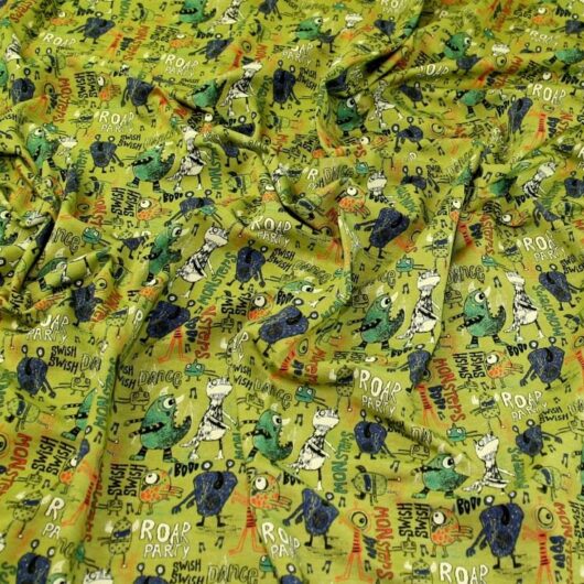 John Louden Loop Back French Terry Stretch Knit Fabric Lime
