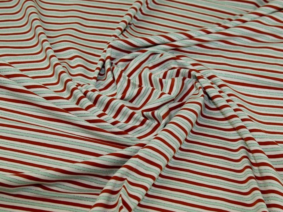 John Louden Lurex Cotton Jersey Stretch Knit Fabric Mint