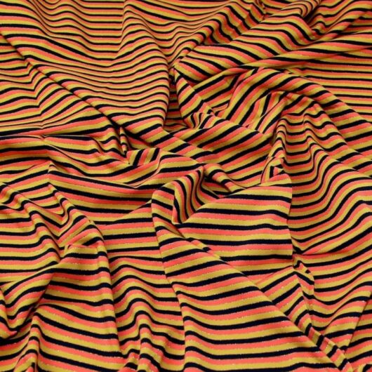 John Louden Lurex Cotton Jersey Stretch Knit Fabric Ochre