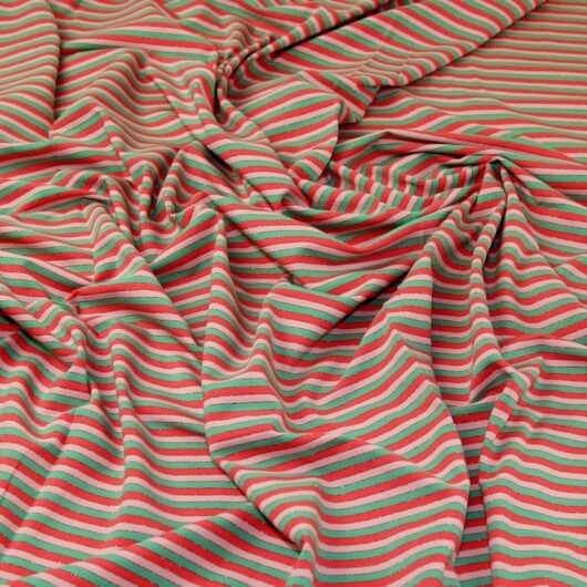 John Louden Lurex Cotton Jersey Stretch Knit Fabric Pink