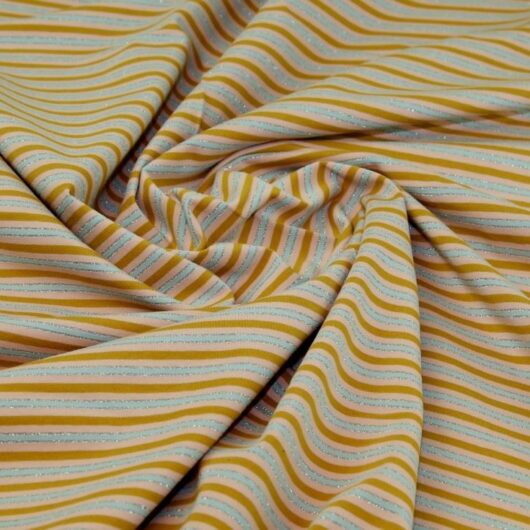 John Louden Lurex Cotton Jersey Stretch Knit Fabric Pink Multi
