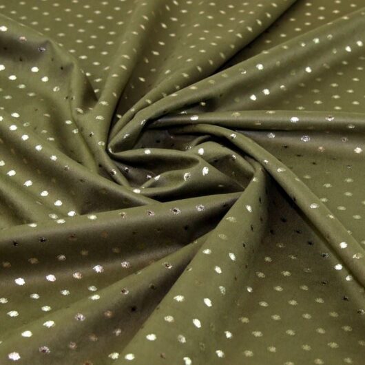 John Louden Metallic Suede Scuba Stretch Knit Fabric Olive Green