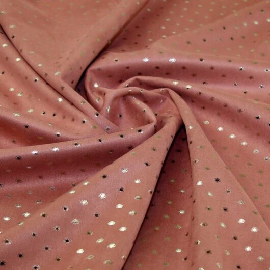 John Louden Metallic Suede Scuba Stretch Knit Fabric Rose Pink