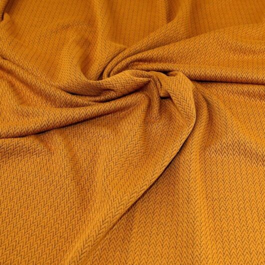 John Louden Quilted Textured Stretch Knit Fabric Ochre