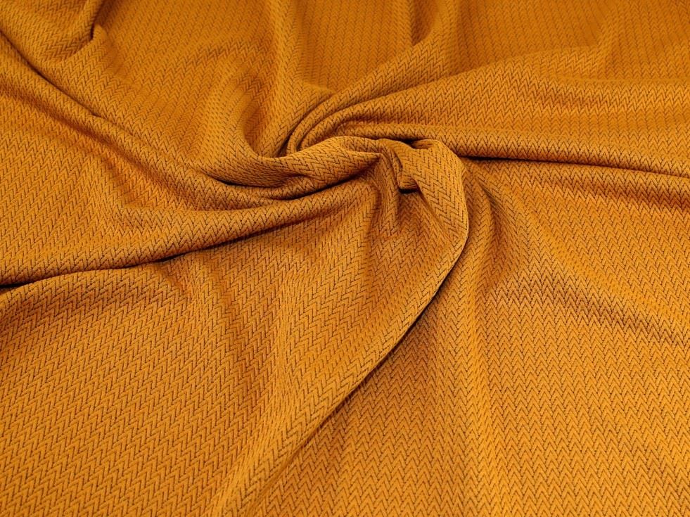 John Louden Quilted Textured Stretch Knit Fabric Ochre