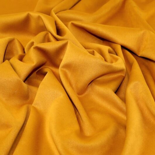 John Louden Suede Scuba Stretch Knit Fabric Ochre