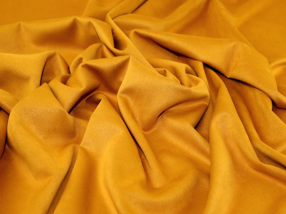 John Louden Suede Scuba Stretch Knit Fabric Ochre