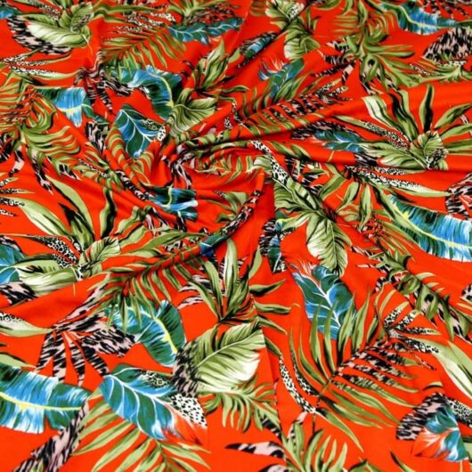 John Louden Viscose Jersey Stretch Knit Fabric Orange