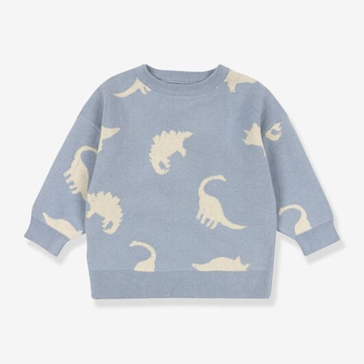 KONGES SLOJD dinosaur pattern jumper grey