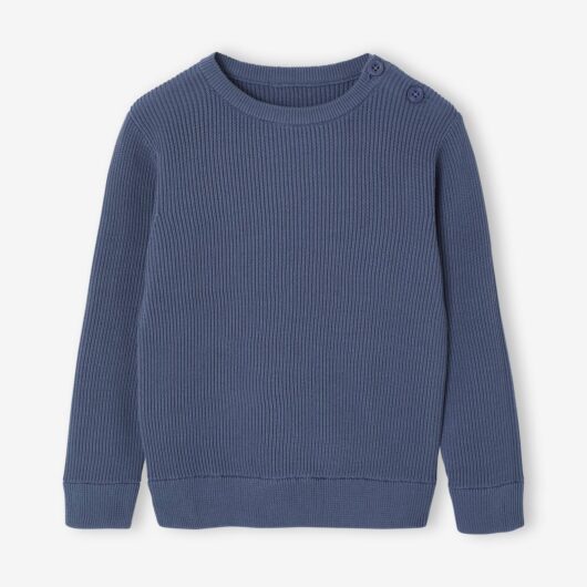 Knitted jumper for boys slate blue