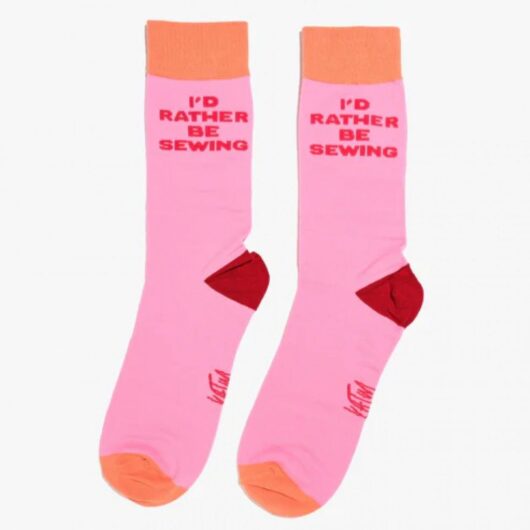 Kylie And The Machine Id Rather Be Sewing Socks Pink Orange