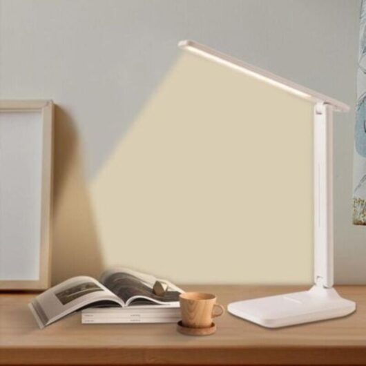 LED Desk Lamp, Foldable, 3 Color Temperatures, USB Charging, Touch Control, with Eye Protection Function.