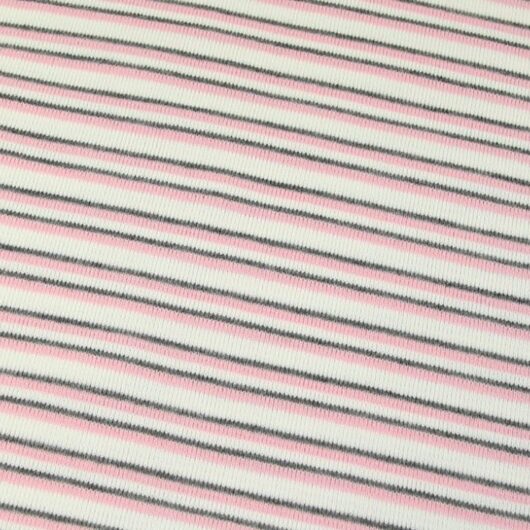 Lady McElroy Chunky Tubular Ribbing Stretch Knit Fabric Pink White Grey