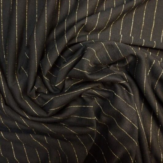 Lady McElroy Lurex Viscose Jersey Stretch Knit Fabric Black & Gold