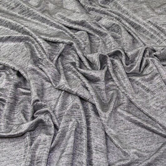 Lady McElroy Melange Sweater Knit Stretch Fabric Silver