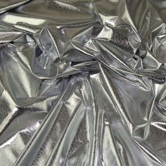 Lady McElroy Metallic ITY Silky Stretch Knit Fabric Silver