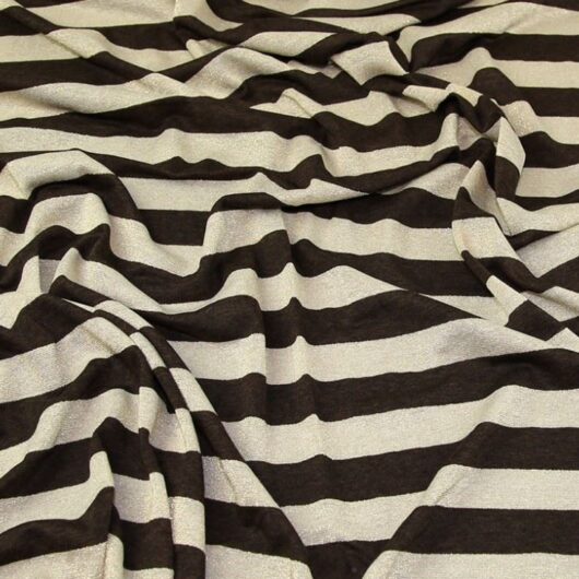 Lady McElroy Metallic Viscose Jersey Stretch Knit Fabric Brown & Gold