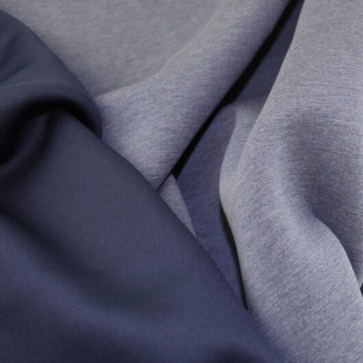 Lady McElroy Reversible Scuba Stretch Knit Fabric Oxford Blue
