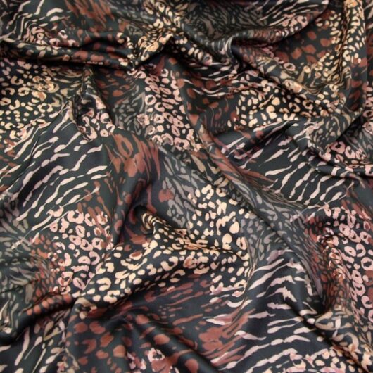 Lady McElroy Scuba Stretch Knit Fabric Black & Brown
