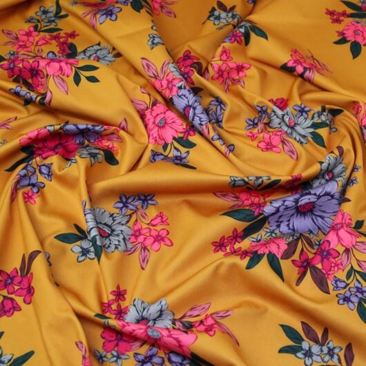 Lady McElroy Scuba Stretch Knit Fabric Mustard