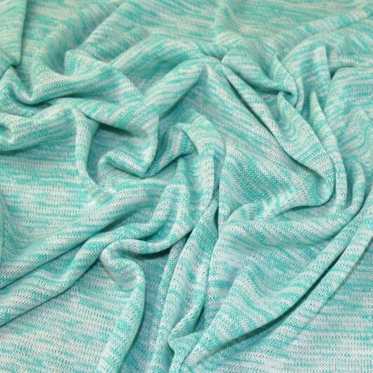 Lady McElroy Slub Sweater Knit Stretch Fabric Aqua