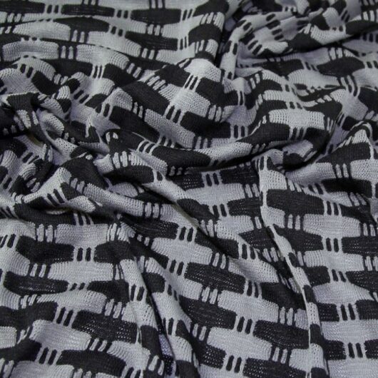 Lady McElroy Slub Sweater Knit Stretch Fabric Black & Grey