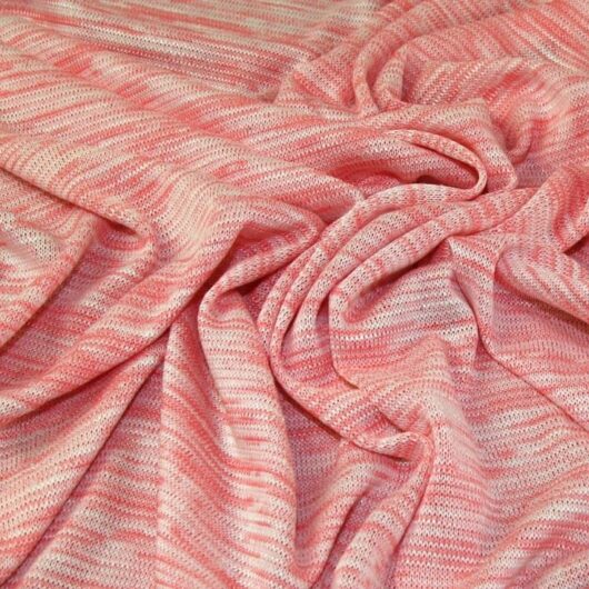 Lady McElroy Slub Sweater Knit Stretch Fabric Coral