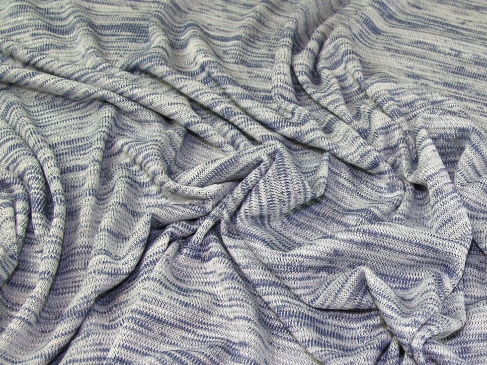 Lady McElroy Slub Sweater Knit Stretch Fabric Marine