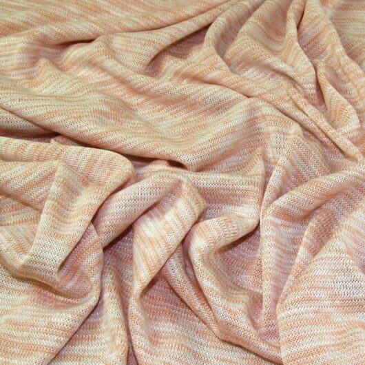 Lady McElroy Slub Sweater Knit Stretch Fabric Peach