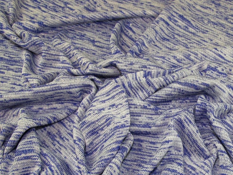 Lady McElroy Slub Sweater Knit Stretch Fabric Royal
