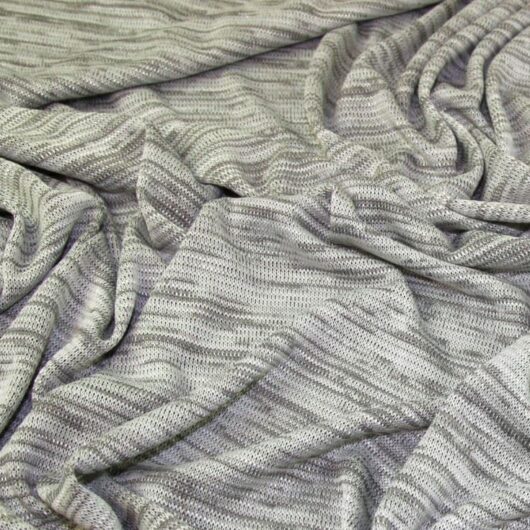 Lady McElroy Slub Sweater Knit Stretch Fabric Silver