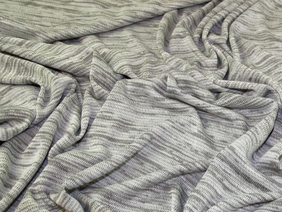 Lady McElroy Slub Sweater Knit Stretch Fabric Silver
