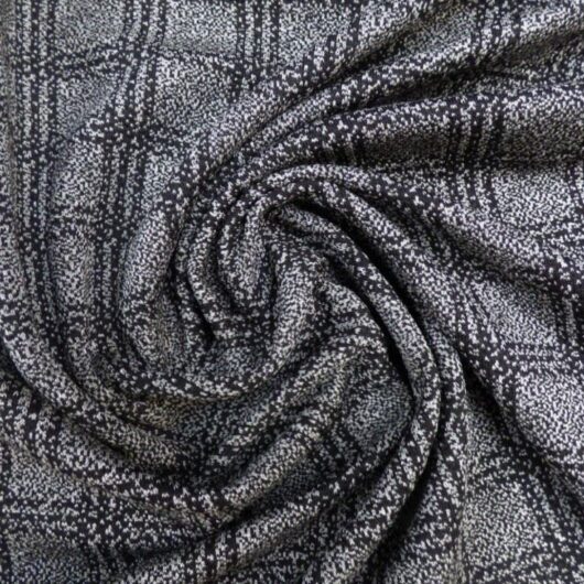 Lady McElroy Textured Stretch Knit Fabric Black & Grey