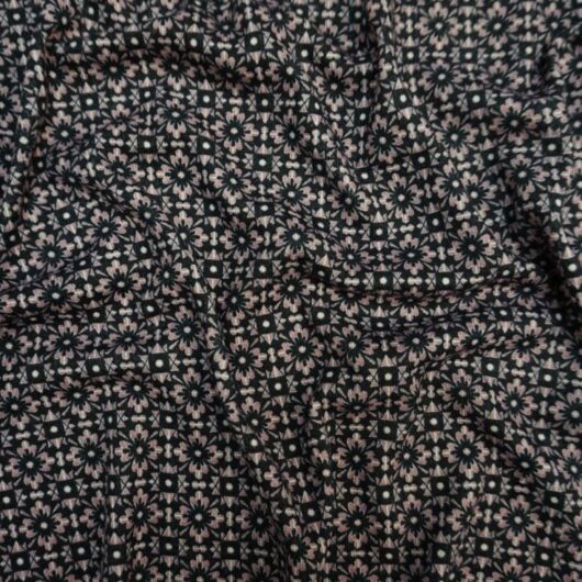 Lady McElroy Textured Stretch Knit Fabric Black & Pink