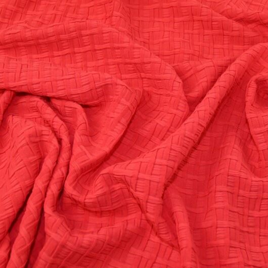 Lady McElroy Textured Stretch Knit Fabric Coral Pink