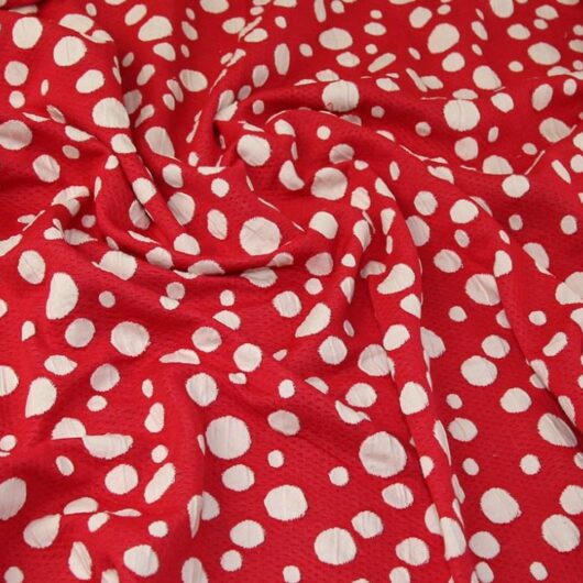 Lady McElroy Textured Stretch Knit Fabric Crimson