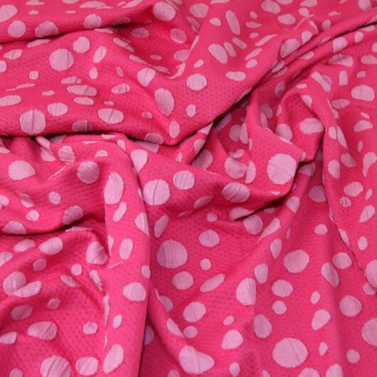 Lady McElroy Textured Stretch Knit Fabric Fuschia