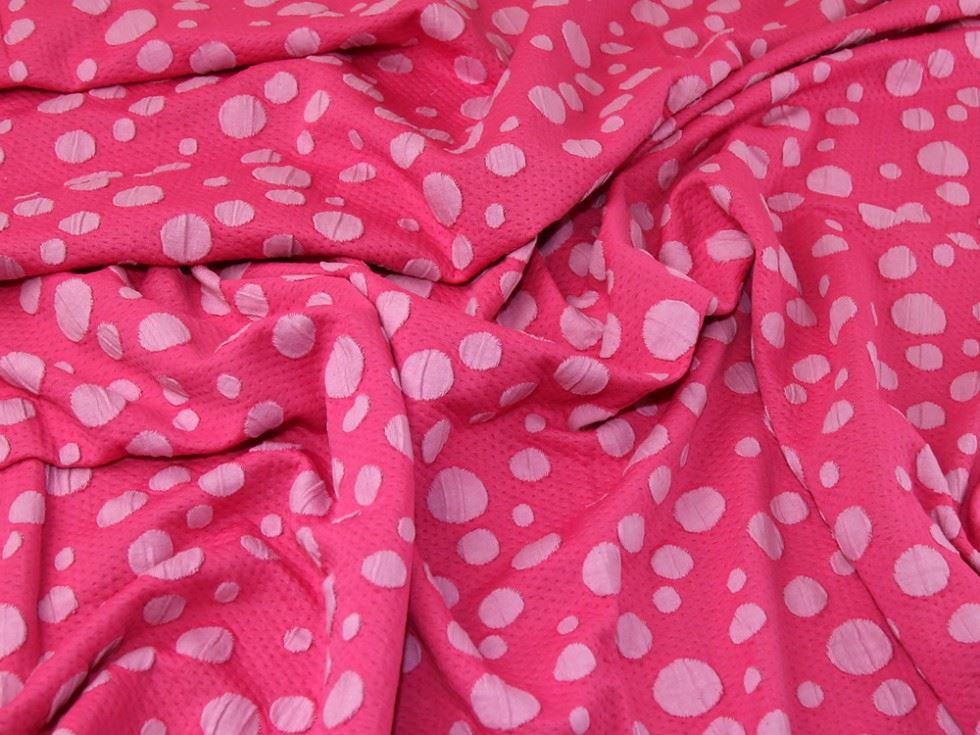 Lady McElroy Textured Stretch Knit Fabric Fuschia