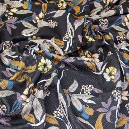 Lady McElroy Textured Stretch Knit Fabric Marine