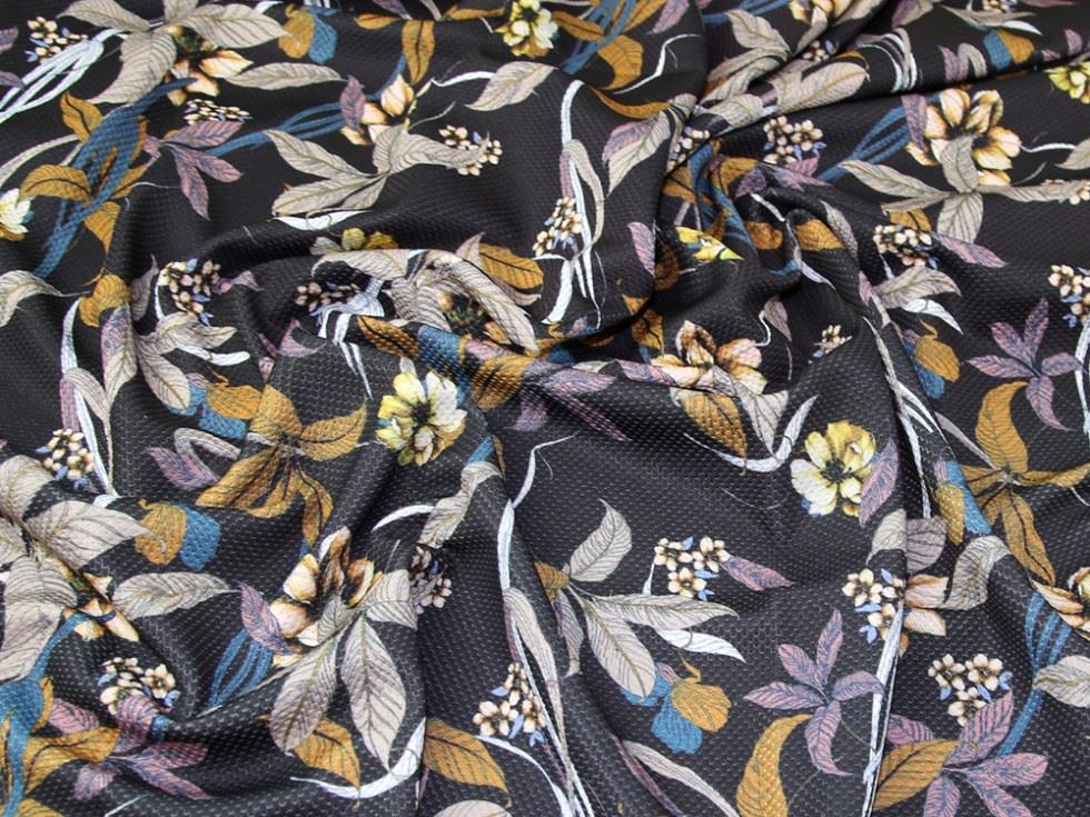 Lady McElroy Textured Stretch Knit Fabric Marine