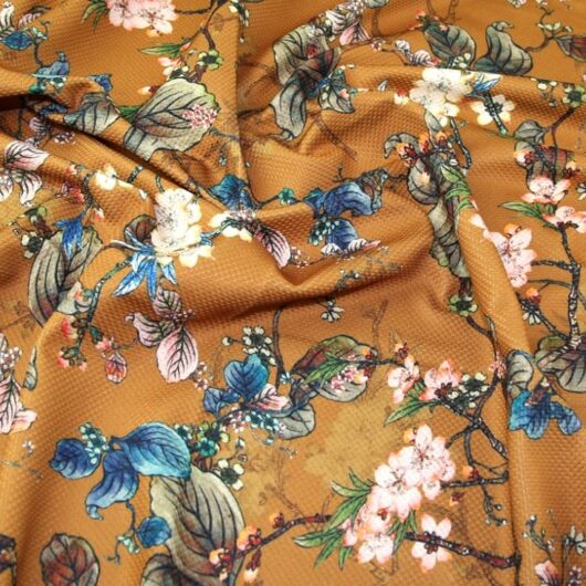 Lady McElroy Textured Stretch Knit Fabric Mustard