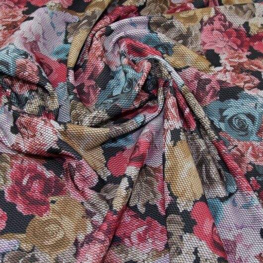 Lady McElroy Textured Stretch Knit Fabric Rouge