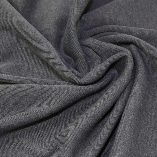 Lady McElroy Tubular Rib Stretch Knit Fabric Charcoal Grey