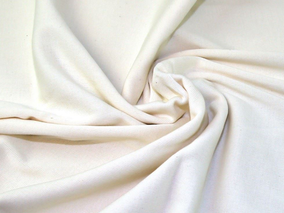 Lady McElroy Tubular Rib Stretch Knit Fabric Cream