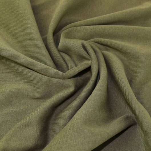 Lady McElroy Tubular Rib Stretch Knit Fabric Khaki Green