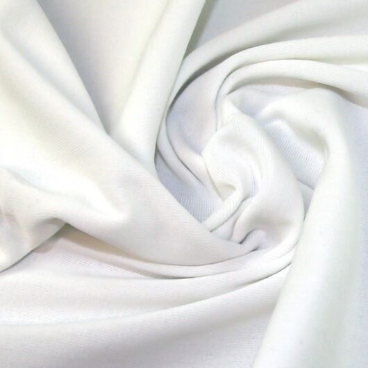 Lady McElroy Tubular Rib Stretch Knit Fabric White