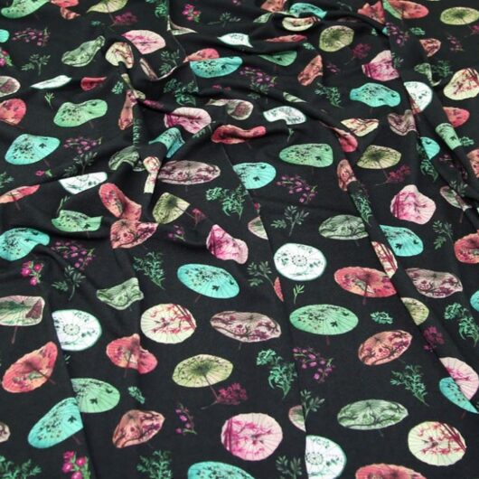 Lady McElroy Viscose Crepe Textured Stretch Knit Fabric Black