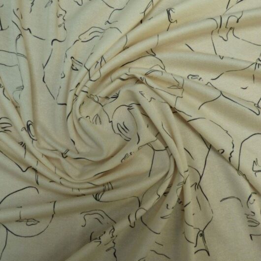 Lady McElroy Viscose Crepe Textured Stretch Knit Fabric Cream